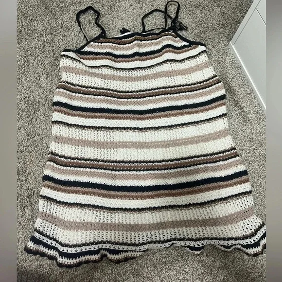 American Eagle Striped Crochet Sweater Dress - Picture 3 of 6